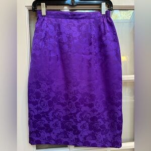 Vintage Anne Crimmins for Umi Collections Silk Floral Art To Wear Skirt Size 6